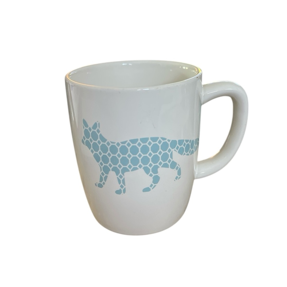 YOU'RE SO FOXY Tea Blue Fox Ceramic Mug Stoneware White Coffee Tea Cup Fox 12 oz